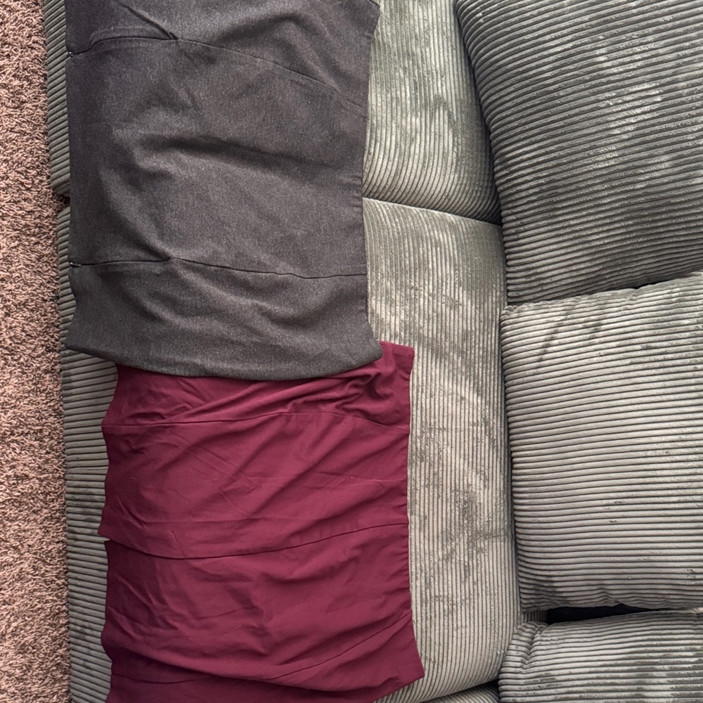 Lane Bryant Gray and Burgundy Pencil Skirt